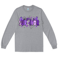 Heather Grey I am a survivor purple ribbon Long Sleeve Tee - NancyCooperArtShop