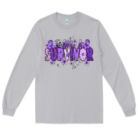 Moon Dust I am a survivor purple ribbon Long Sleeve Tee - NancyCooperArtShop