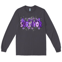 Smoke I am a survivor purple ribbon Long Sleeve Tee - NancyCooperArtShop