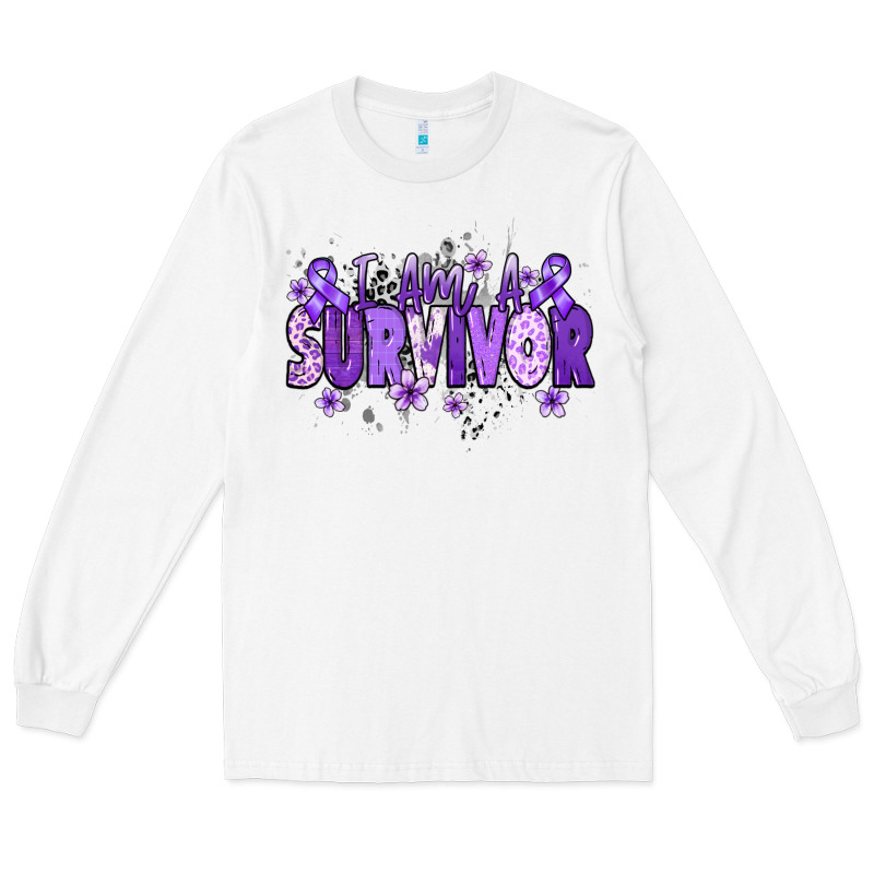 I Am A Survivor Purple Ribbon Long Sleeve Tee by NancyCooperArtShop | Teevron