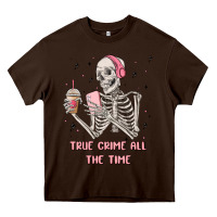 Chocolate Brown true crime all the time Heavy Core Tee - MaliasSmallBusiness