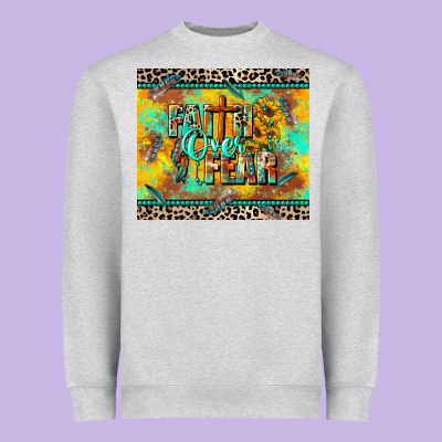 Faith Over Fear Heavyweight Sweatshirt Designed By Cowgirlartshop