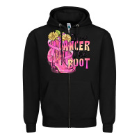 Black give cancer the boot Zipper Hoodie - FaDigitalArtStudio