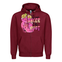 Burgundy give cancer the boot Zipper Hoodie - FaDigitalArtStudio
