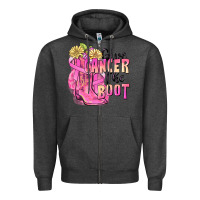 Charcoal Heather give cancer the boot Zipper Hoodie - FaDigitalArtStudio