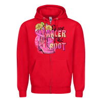 Red give cancer the boot Zipper Hoodie - FaDigitalArtStudio