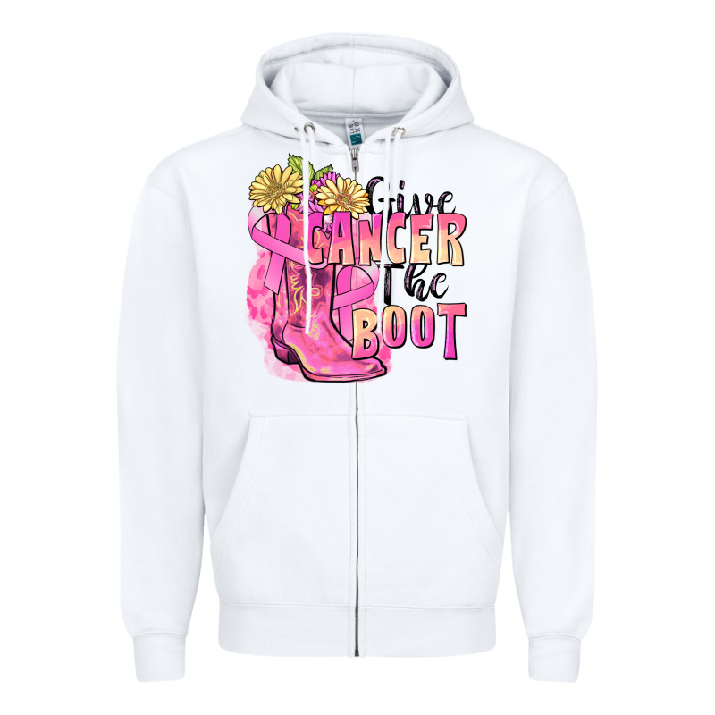 Give Cancer The Boot Zipper Hoodie by FaDigitalArtStudio | Teevron