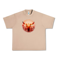 Burro Western Cowboy Sunset Bull Skull Urban Heavy Tee - Bettercallsaul