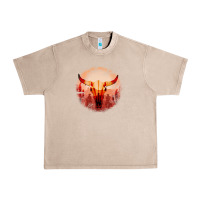 French Oak Western Cowboy Sunset Bull Skull Urban Heavy Tee - Bettercallsaul