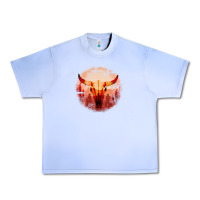 Grape Ice Western Cowboy Sunset Bull Skull Urban Heavy Tee - Bettercallsaul