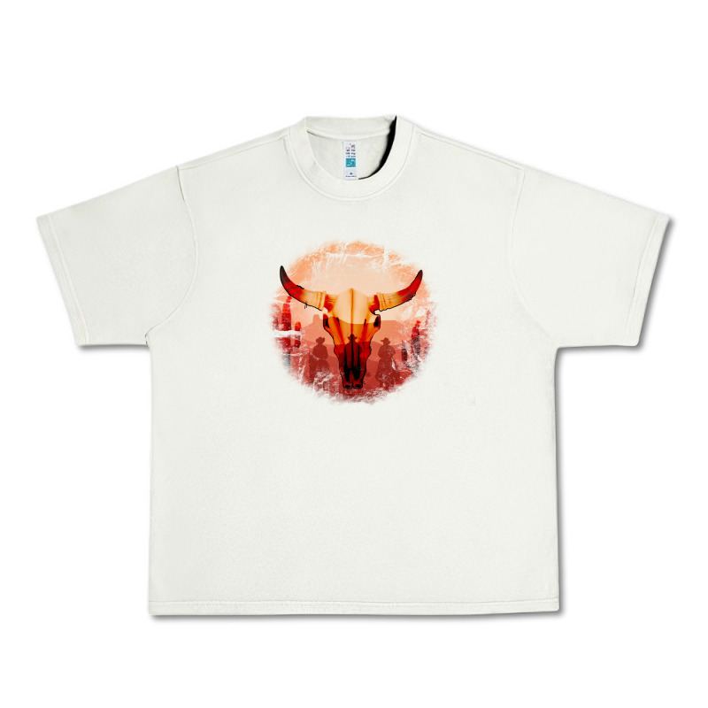 Western Cowboy Sunset Bull Skull Urban Heavy Tee by Bettercallsaul | Teevron
