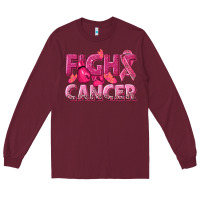 Burgundy fight cancer Long Sleeve Tee - NancyCooperArtShop
