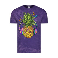 Cloud Purple pineapple with headphone Vintage Tee - BarkalooDesign