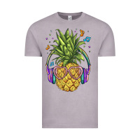 Vintage Zinc pineapple with headphone Vintage Tee - BarkalooDesign