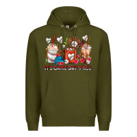 Army Green It's Game Day Y'all Baseball Coffee Cups Premium Hoodie - FaDigitalArtStudio