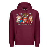 Burgundy It's Game Day Y'all Baseball Coffee Cups Premium Hoodie - FaDigitalArtStudio