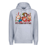 Heather Grey It's Game Day Y'all Baseball Coffee Cups Premium Hoodie - FaDigitalArtStudio