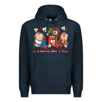 Navy It's Game Day Y'all Baseball Coffee Cups Premium Hoodie - FaDigitalArtStudio