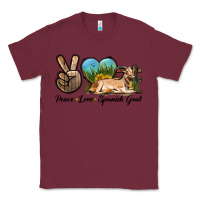 Burgundy Peace Love Spanish Goat Classic Tee - LillyAllenDesigns