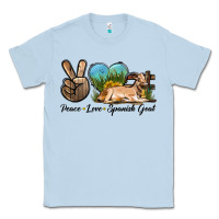Dusty Blue Peace Love Spanish Goat Classic Tee - LillyAllenDesigns