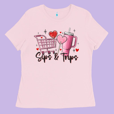 Sips & Trips Target Inspired Stanley Ladies Tee Designed By Maliassmallbusiness