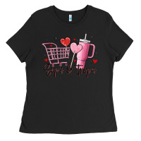 Black sips & trips target inspired stanley Ladies Tee - MaliasSmallBusiness