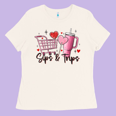 Sips & Trips Target Inspired Stanley Ladies Tee Designed By Maliassmallbusiness