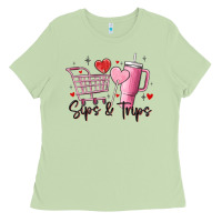 Matcha sips & trips target inspired stanley Ladies Tee - MaliasSmallBusiness