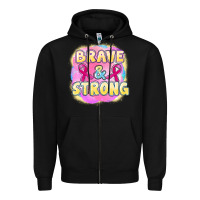 Black brave and strong cancer Zipper Hoodie - FaDigitalArtStudio