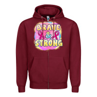 Burgundy brave and strong cancer Zipper Hoodie - FaDigitalArtStudio