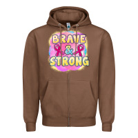 Chestnut brave and strong cancer Zipper Hoodie - FaDigitalArtStudio