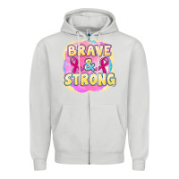 Dove Grey brave and strong cancer Zipper Hoodie - FaDigitalArtStudio