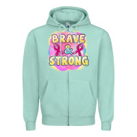 Seafoam brave and strong cancer Zipper Hoodie - FaDigitalArtStudio