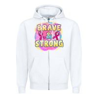 White brave and strong cancer Zipper Hoodie - FaDigitalArtStudio