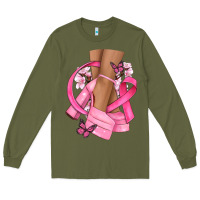 Army Green breast cancer diva Long Sleeve Tee - NancyCooperArtShop