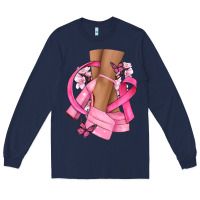 Navy breast cancer diva Long Sleeve Tee - NancyCooperArtShop