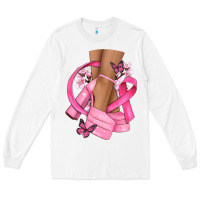 White breast cancer diva Long Sleeve Tee - NancyCooperArtShop