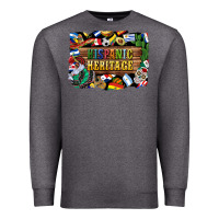 Charcoal Heather hispanic heritage flags Premium Sweatshirt - BundleAndBundleShop