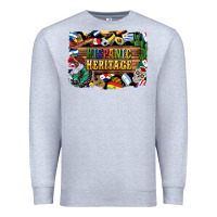 Heather Grey hispanic heritage flags Premium Sweatshirt - BundleAndBundleShop