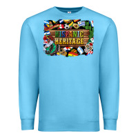 Ocean Blue hispanic heritage flags Premium Sweatshirt - BundleAndBundleShop
