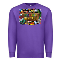 Purple hispanic heritage flags Premium Sweatshirt - BundleAndBundleShop