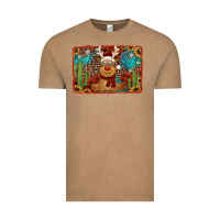 Vintage Coffee western christmas reindeer with background Vintage Tee - Jasminsmagicworld