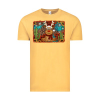 Vintage Mustard western christmas reindeer with background Vintage Tee - Jasminsmagicworld