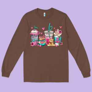 Valentines Day Coffee Long Sleeve Tee Designed By Jasminsmagicworld