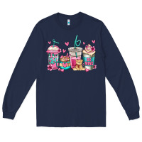 Navy valentines day coffee Long Sleeve Tee - Jasminsmagicworld