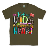 Army Green feeding kids is a work of heart Classic Tee - Artiststas