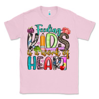 Bubblegum Pink feeding kids is a work of heart Classic Tee - Artiststas