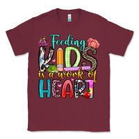 Burgundy feeding kids is a work of heart Classic Tee - Artiststas