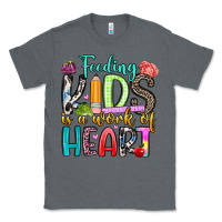 Charcoal Heather feeding kids is a work of heart Classic Tee - Artiststas