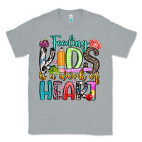 Heather Grey feeding kids is a work of heart Classic Tee - Artiststas
